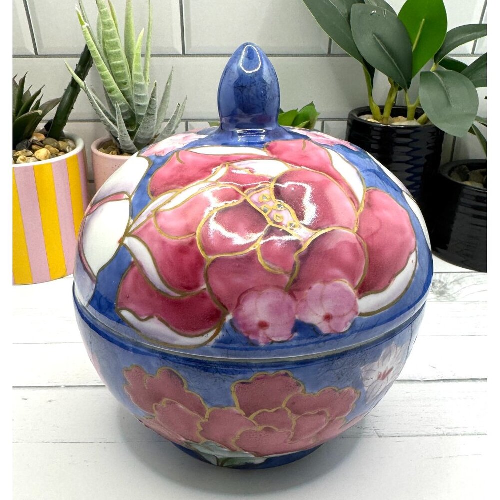 WBI Hand-Painted Floral Decorative Ceramic Lidded Ginger Jar
